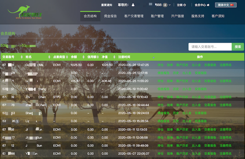 1590660638829809.png AUSForex澳汇代理佣金多少?及后台功能详解